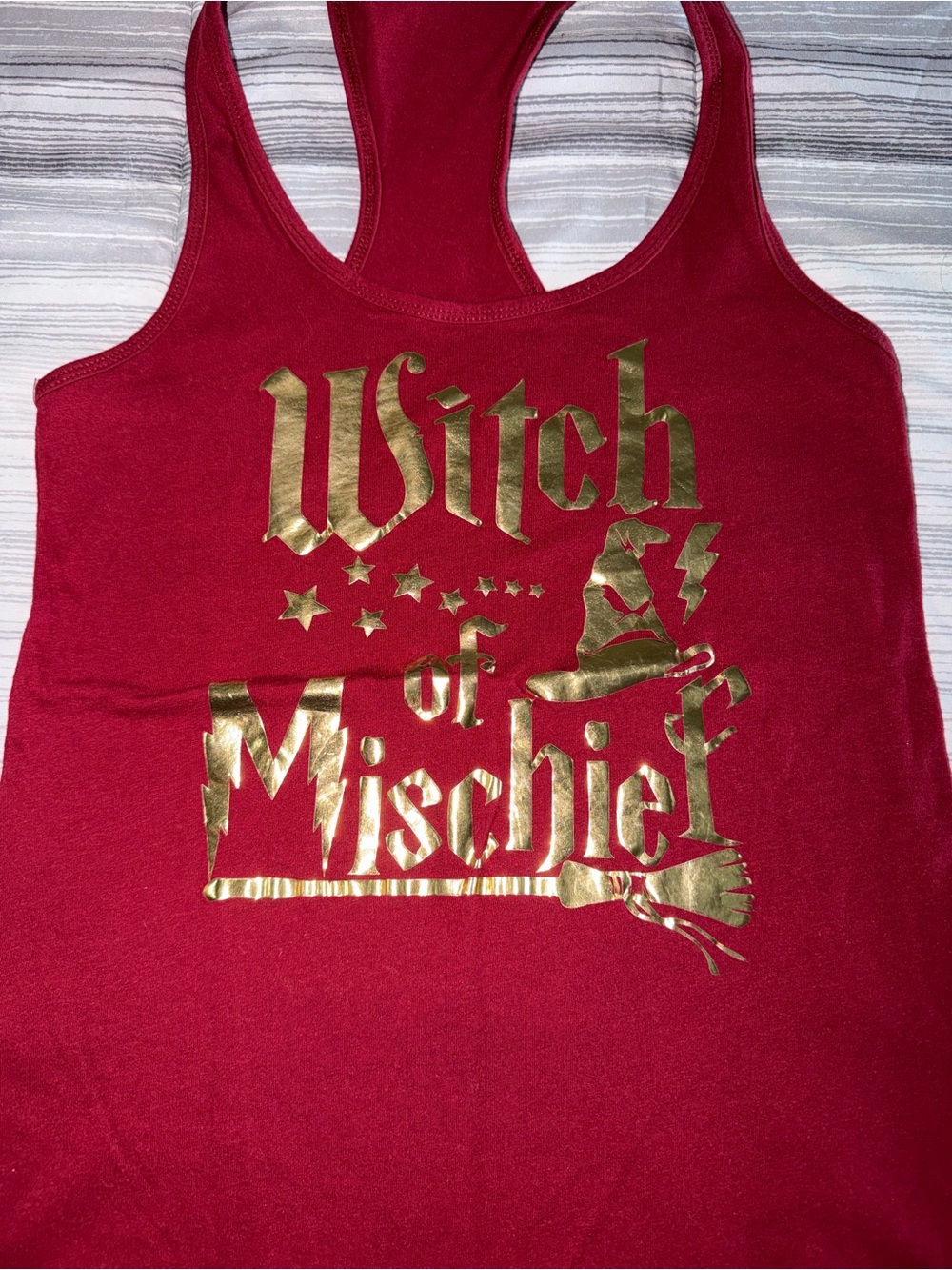 Witch of Mischief Red Racerback Tank Top - Picture 2 of 4